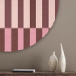 Roze - Rood - Blokjes Akoestische PET Vilt - Rond klein 838 -sfeer5_closeup