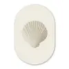 Schelp - Minimalistisch - Wit Wandcirkel Ovaal Forex klein -3d