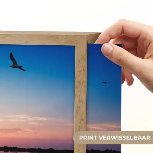 Steiger - Water - Zonsondergang - Roze - Horizon Light Box met batterij (Wandlamp) middel -USP_websiteprintNL