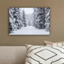 Bos - Winter - Sneeuw - Pad - Natuur canvas 2cm klein -sfeer3