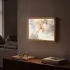 Marmer - Grijs - Goud Light Box met batterij (Wandlamp) middel -sfeer1