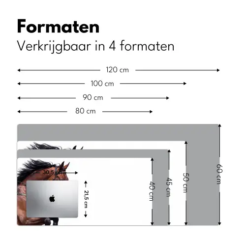 Paard - Springen - Modern Muismat XXL klein -sfeer5