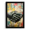 Graffiti - Rozen - Handen - Street art - Banksy fotolijst zwart zonder passe partout klein -3d