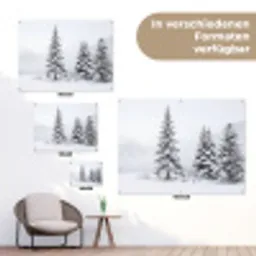 Fijnsparren - Sneeuw - Winter - Landschap - Stilte tuinposter los doek klein -Xsfeer9_DE