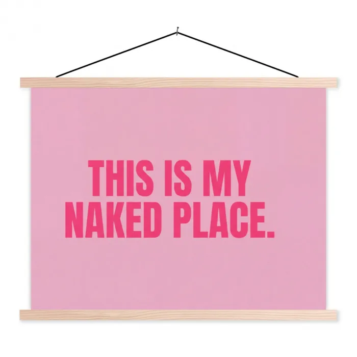 Tekst - Modern - Roze textielposter latten blank klein -3d