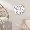 Hartjes - Kleurrijk - Patroon - Levendig Wandcirkel kunststof plaat 5mm dik klein -sfeer5