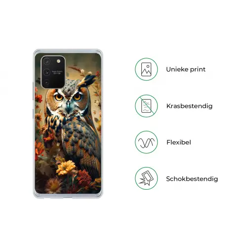 Uil - Vogel - Bloemen - Planten - Botanisch Telefoonhoesje Samsung Galaxy S10 Lite klein -specsS10Lite