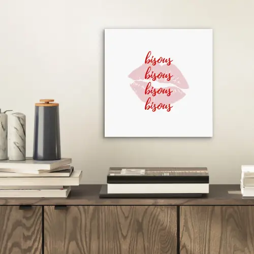 Bisous - Lip - Wit - Rood aluminium wit klein -sfeer1