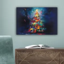 Kerstboom - Kerst - Abstract - Kleurrijk canvas 2cm klein -sfeer4
