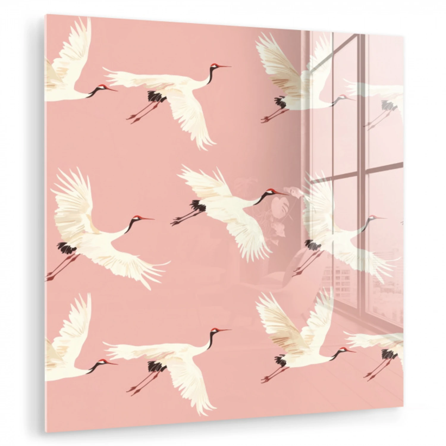 Modern - Kraanvogels - Roze plexiglas 5mm klein 11 -zzzproduct_nieuw