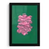 Abstract - Pink - Lijnen - Groen fotolijst zwart zonder passe partout klein -3d