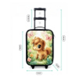 Paard - Bloemen - Vlinders Kinderkoffer - Zwart klein -productfoto_formaten