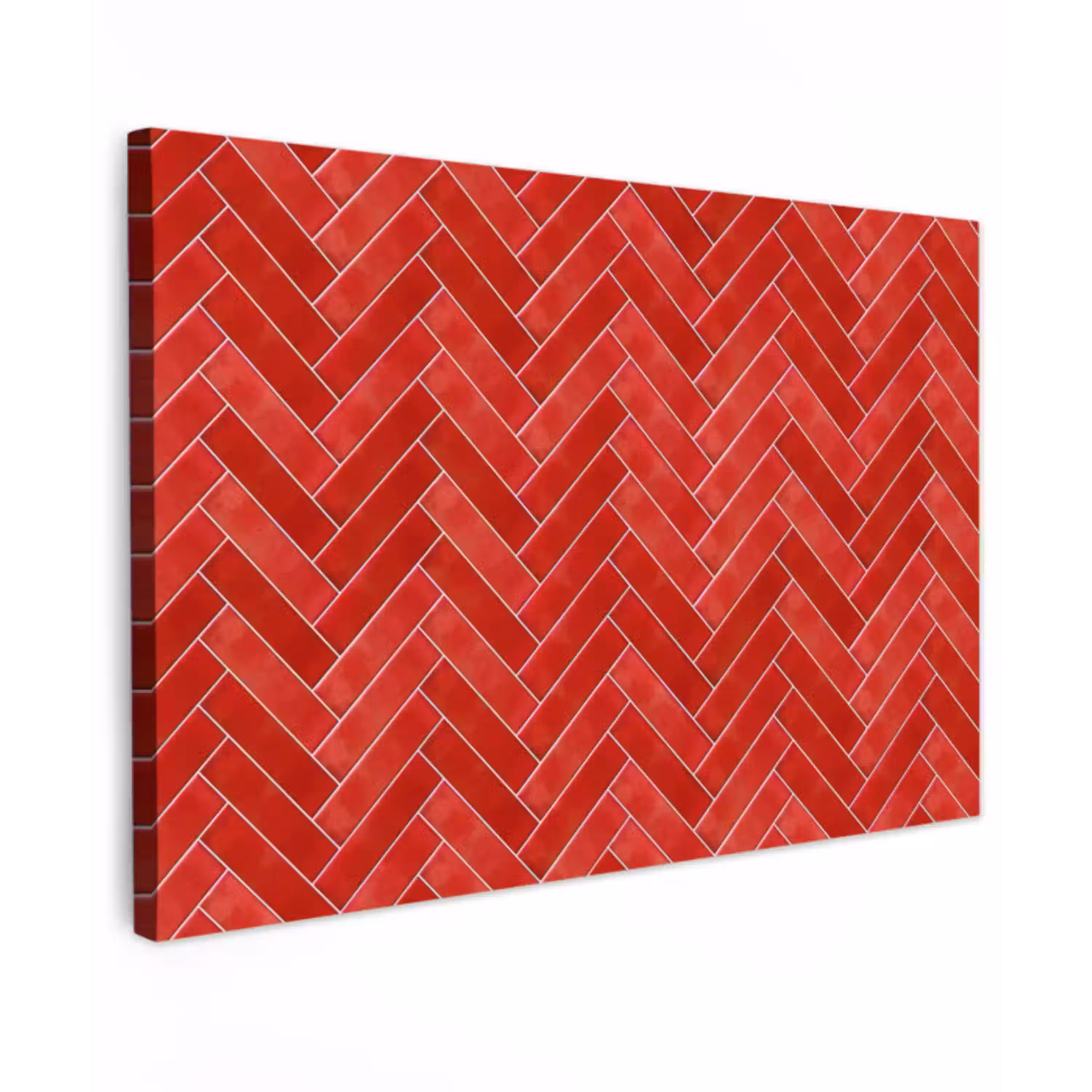 Visgraat - Tegel - Rood canvas 2cm klein 34 -z3d
