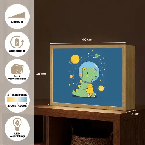 Dino - Ruimte - Planeten Light Box met batterij (Wandlamp kind) middel -USP_websiteoverzichtNL