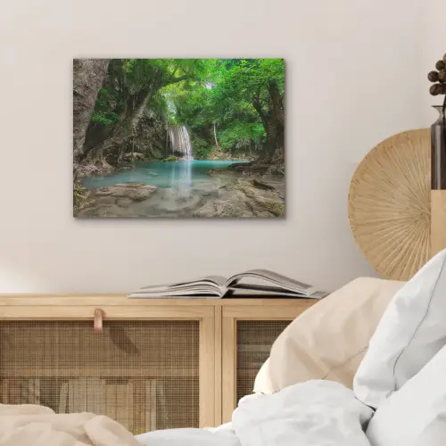 Jungle - Waterval - Planten - Water - Natuur PET vilt klein -sfeer3