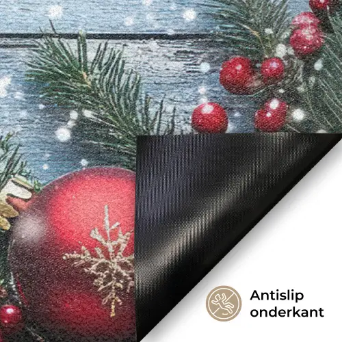 Kerstomlijsting - Sneeuw - Meerkleurig Deurmat klein -antislip_NL