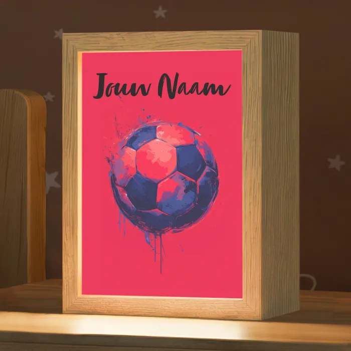Rood - Voetbal - Abstract - Verfspatten Light Box met kabel (Kinderlampje) klein -zzz_3d_website