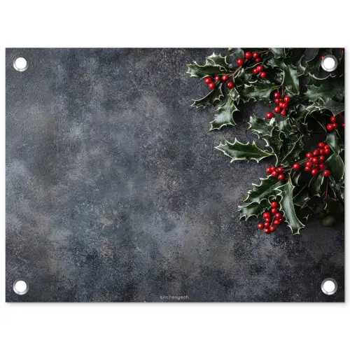Winter - Hulst - Kerst - Beton tuinposter los doek klein -3d