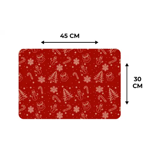 Illustratie - Kerstsymbolen - Rood Placemat vinyl groot 368 -specs
