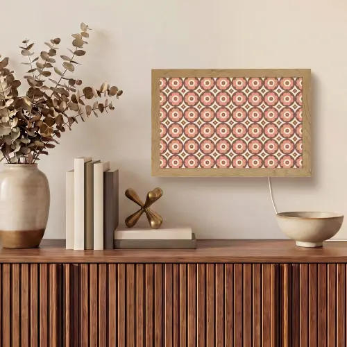 Bloemvormen - Patroon - Roze - Vintage Light Box met kabel (Tafellamp) klein -sfeer2