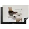 Penseelstreken - Balans - Beige - Bruin Inductie beschermer vinyl 3mm klein -3d