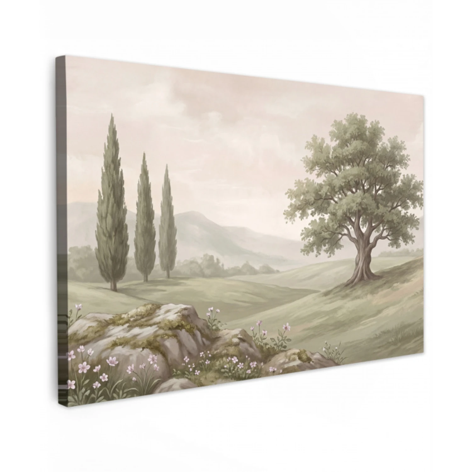 Heuvellandschap - Bomen - Natuur - Groen canvas 2cm klein -z3d