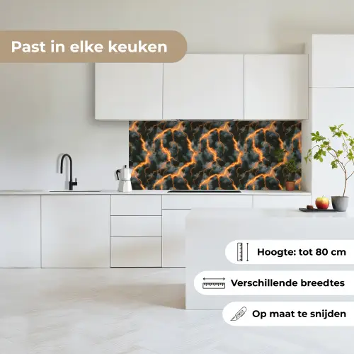 Oranje - Bliksem - Wolken keuken achterwand 2 middel 871 -sfeer4_NL