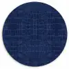 Krokodil - Leer - Blauw Wandcirkel plexiglas klein 852 -3d