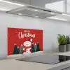 Kerstgroet - Sneeuw - Rood keuken achterwand spatscherm klein -3d_schuin
