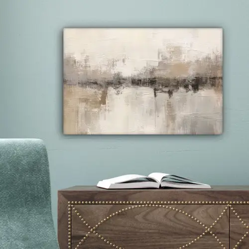 Moderne kunst - Abstract - Beige canvas 2cm klein -sfeer4