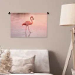 Flamingo - Water - Roze Wandkleed katoen klein -sfeer4