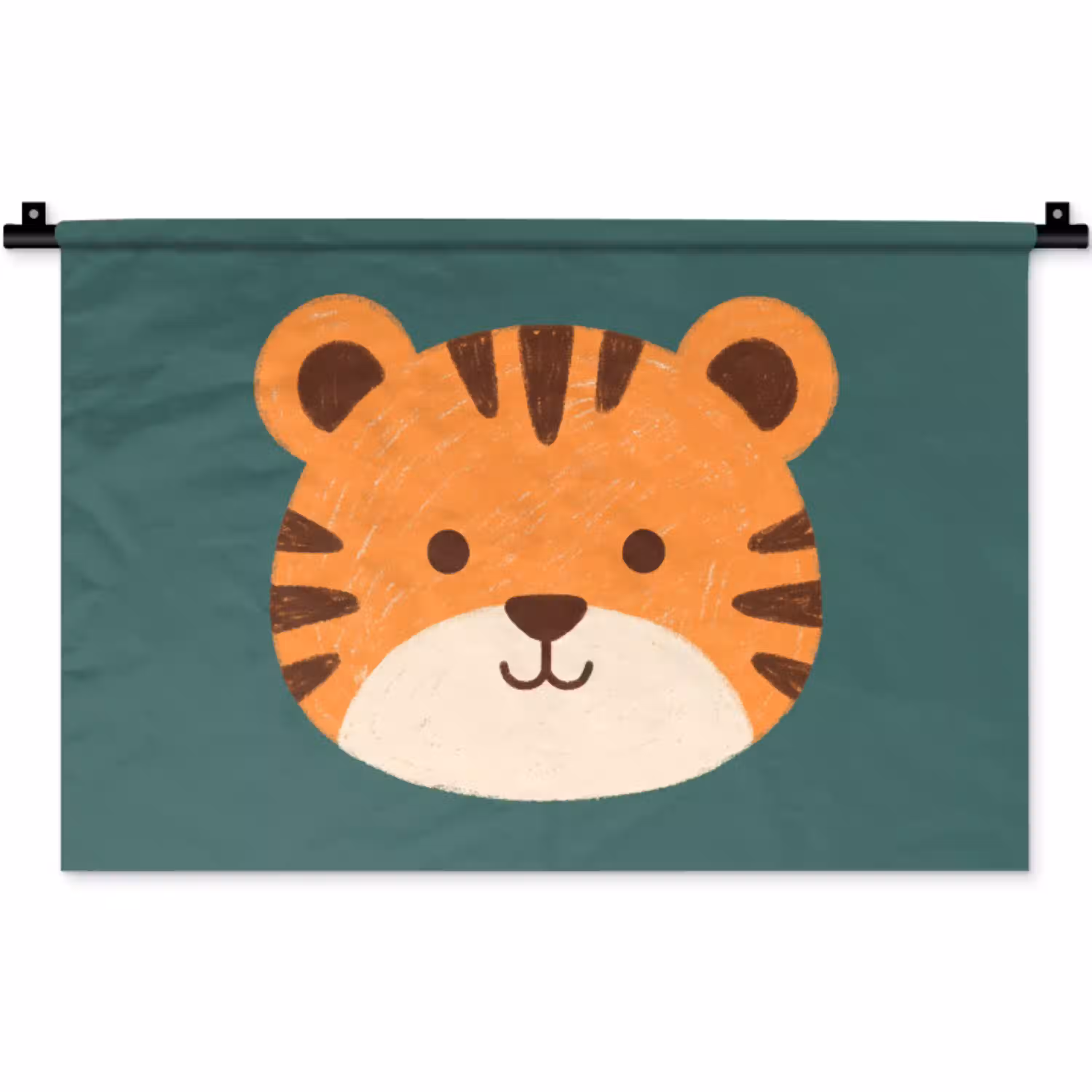 Dieren - Kop - Oranje - Illustratie - Modern Wandkleed katoen klein -zz3d