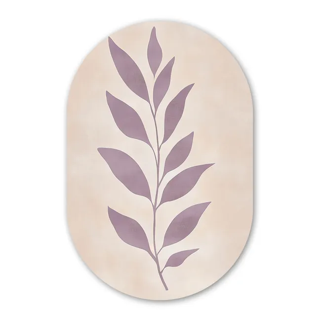 Muurovaal - Tak - Bladeren - Minimalistisch - Beige
