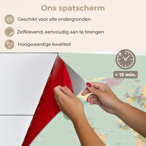 Wereldkaart - Realistisch - Kaart keuken achterwand spatscherm klein -spatscherm_NL