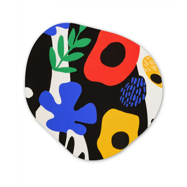 Bloemen - Bladeren - Abstract - Zwart Wandcirkel Organisch Forex 3mm klein -3d