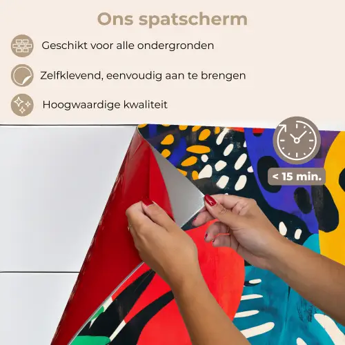 Bladeren - Vormen - Abstract - Kleurrijk keuken achterwand spatscherm klein -spatscherm_NL