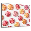 Snoep - Patroon - Rood - Oranje Textielframe zwart klein -3d