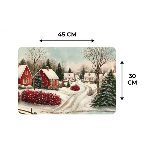 Kerstsfeer - Landelijk - Rood Placemat vinyl groot -specs