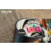 Vrouw - Kauwgom - Graffiti - Neonkleuren Placemat vinyl groot -closeup