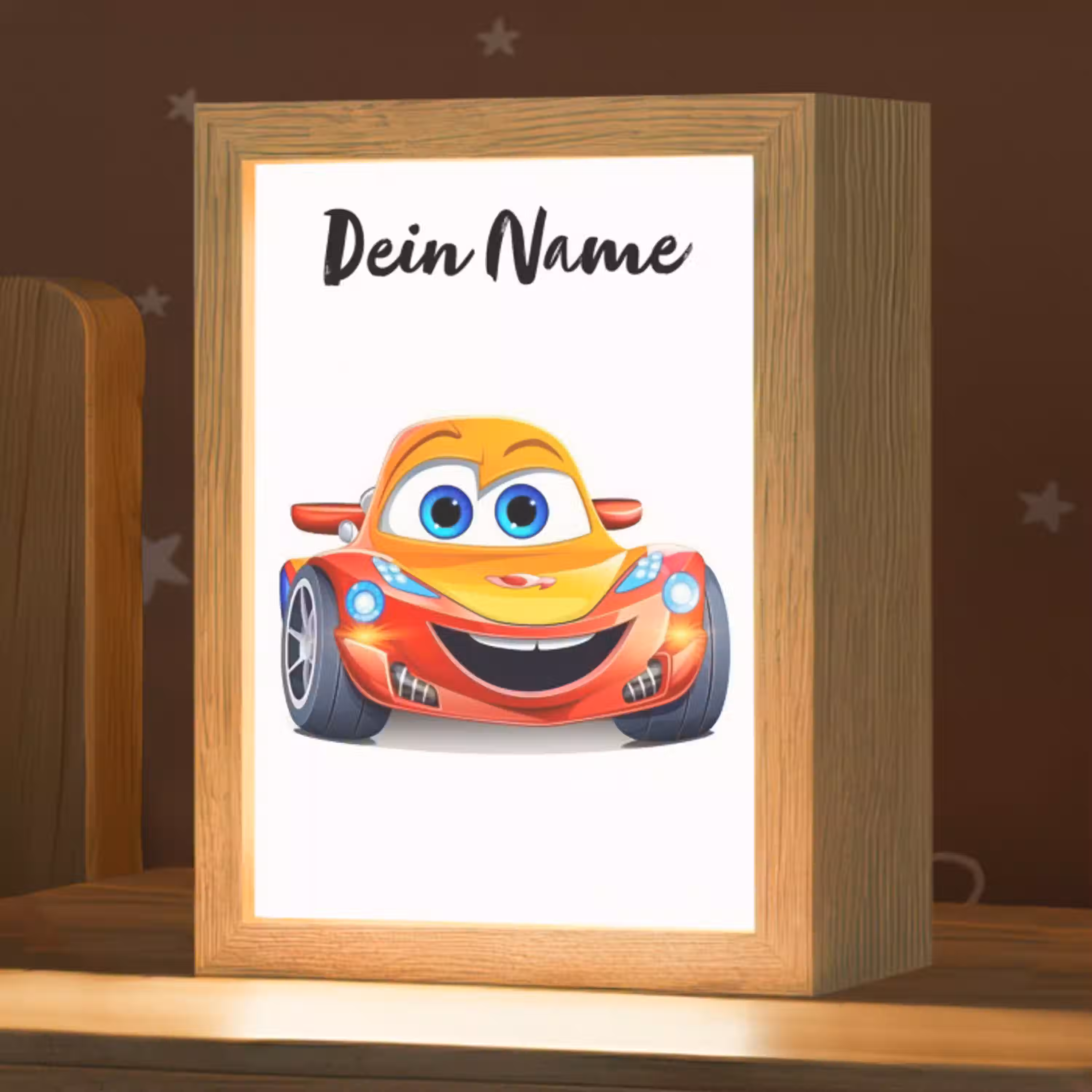 Raceauto - Oranje - Jongens - Kinderen - Auto Light Box met kabel (Kinderlampje) klein -zzz_3d_website