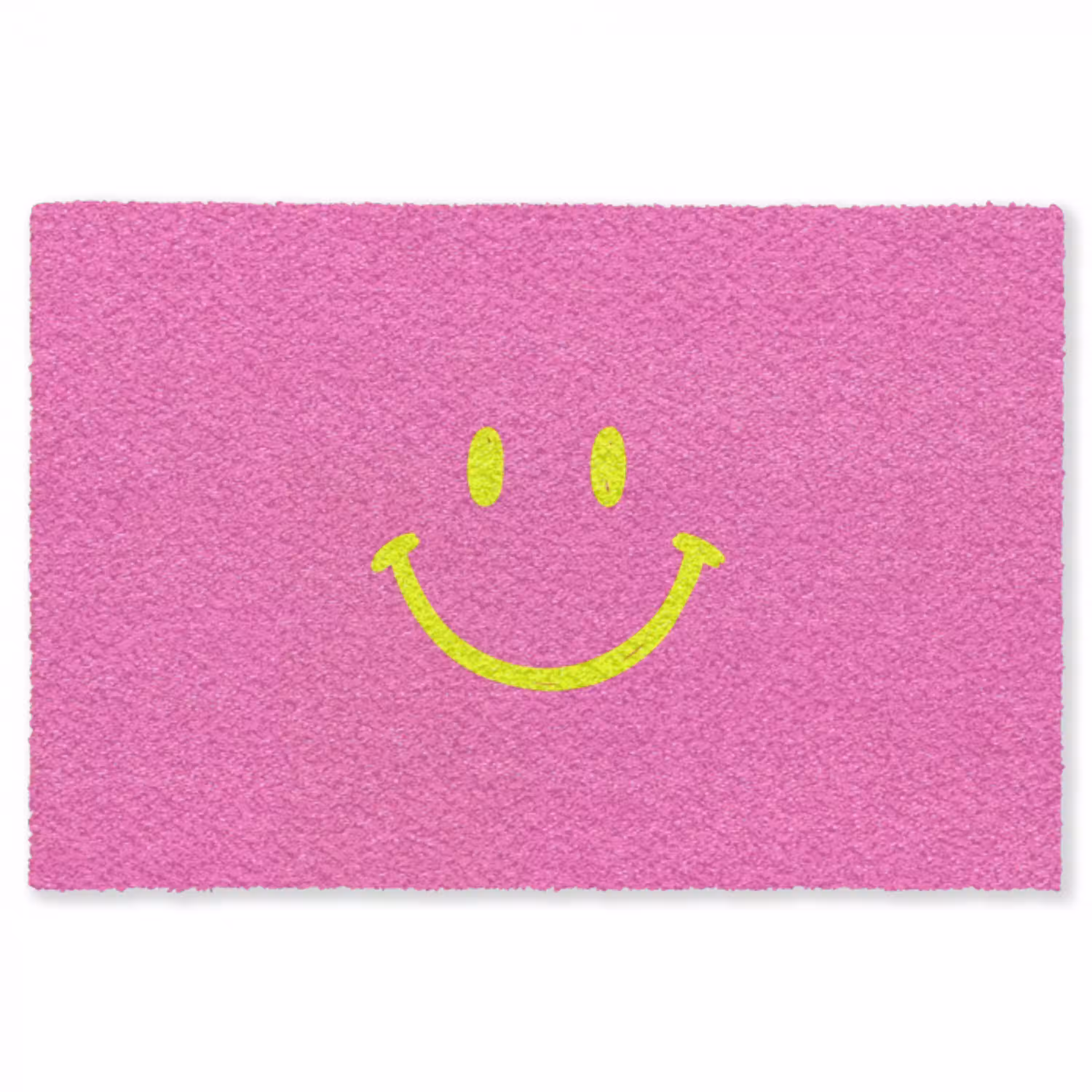 Smiley - Vrolijk - Roze Vloerkleed Rechthoek klein -3d