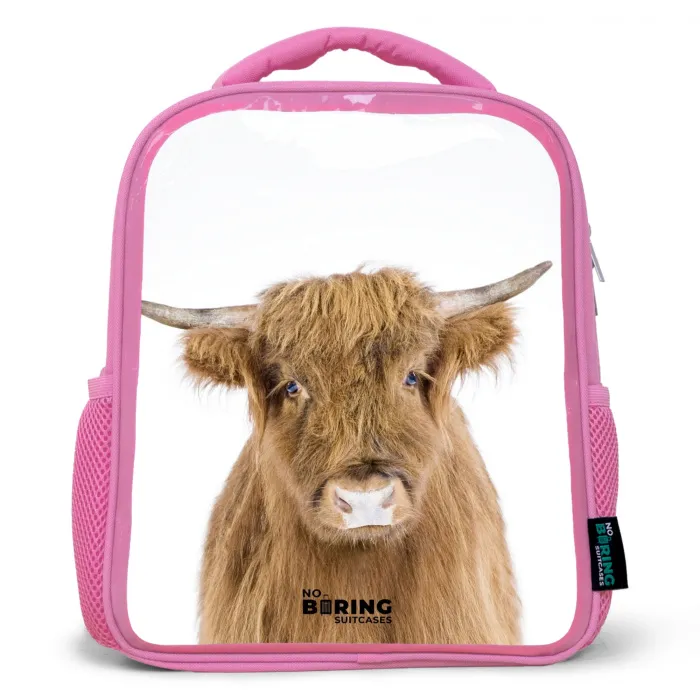 Halbe Hooglander Kinderrugzak - Roze middel -3d