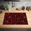 Zwart - Rood - Contrast - Liefde Inductie beschermer vinyl 3mm klein 276 -sfeer5
