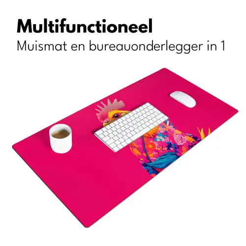 Haan - Kleurrijk - Kimono - Roze Muismat XXL klein -sfeer4