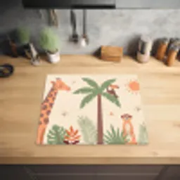 Dieren - Tropisch - Safari - Kleurrijk Inductie beschermer vinyl 3mm middel -sfeer5