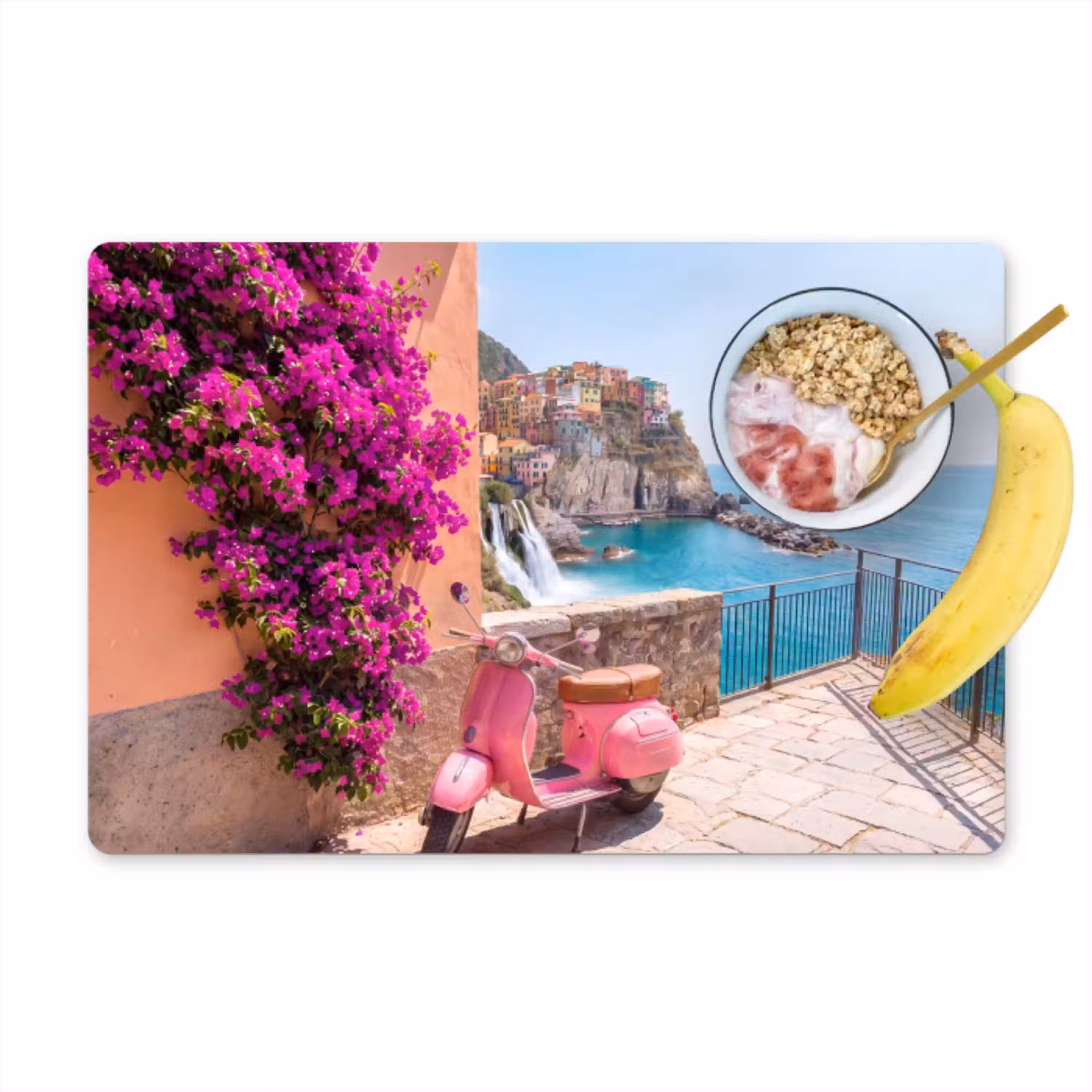 Voertuig - Roze - Kust - Zomer - Reizen Placemat vinyl groot -zzzproduct_Kitchenyeah-website