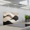 Golven - Abstract - Beige keuken achterwand spatscherm klein -3d_schuin
