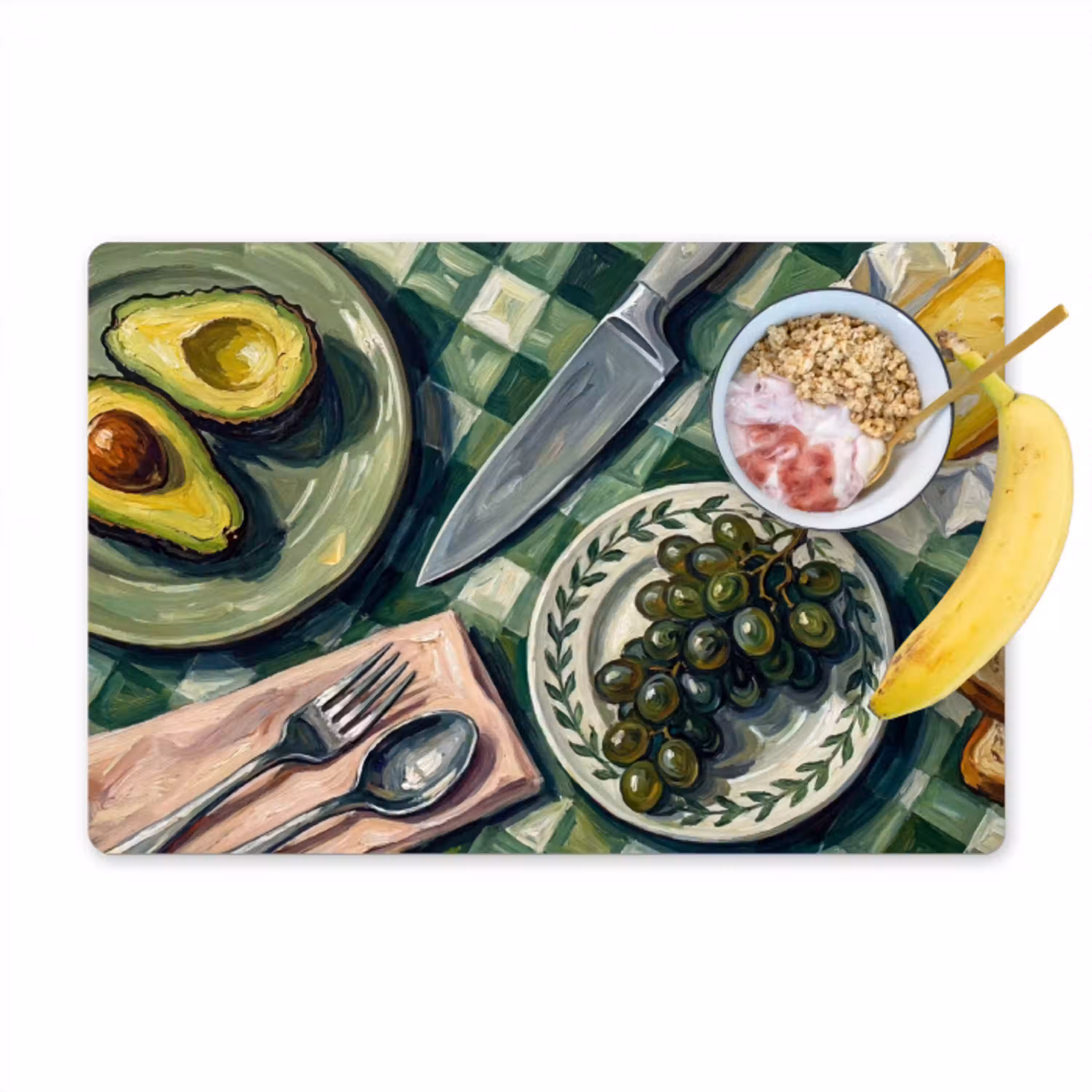 Eten - Ontbijt - Tafel - Modern - Groen Placemat vinyl groot -zzzproduct_Kitchenyeah-website