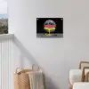 Maan - Geel - Roze - Zwart tuinposter los doek klein -sfeer8