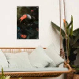 Toekan - Vogel - Vlinder tuinposter los doek klein -sfeer7